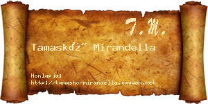 Tamaskó Mirandella névjegykártya